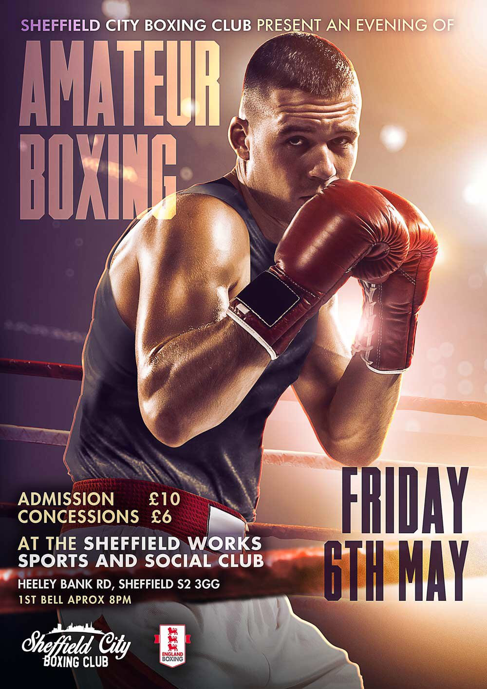 amateur boxing poster for sheffield boxing club
