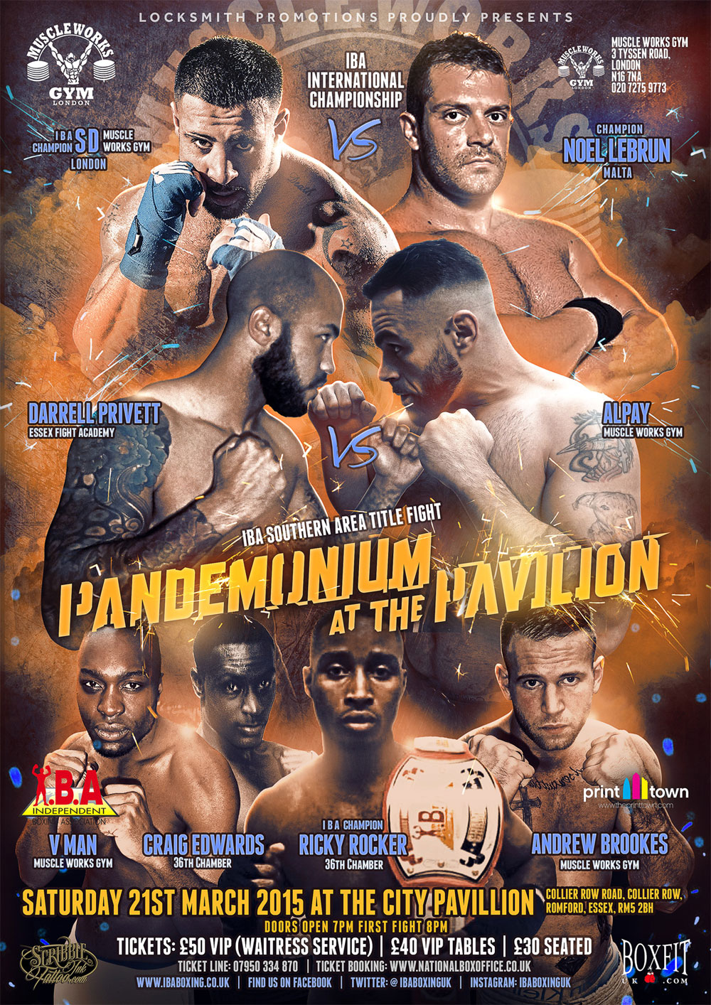 fight poster for Pandemonium at the Pavillion