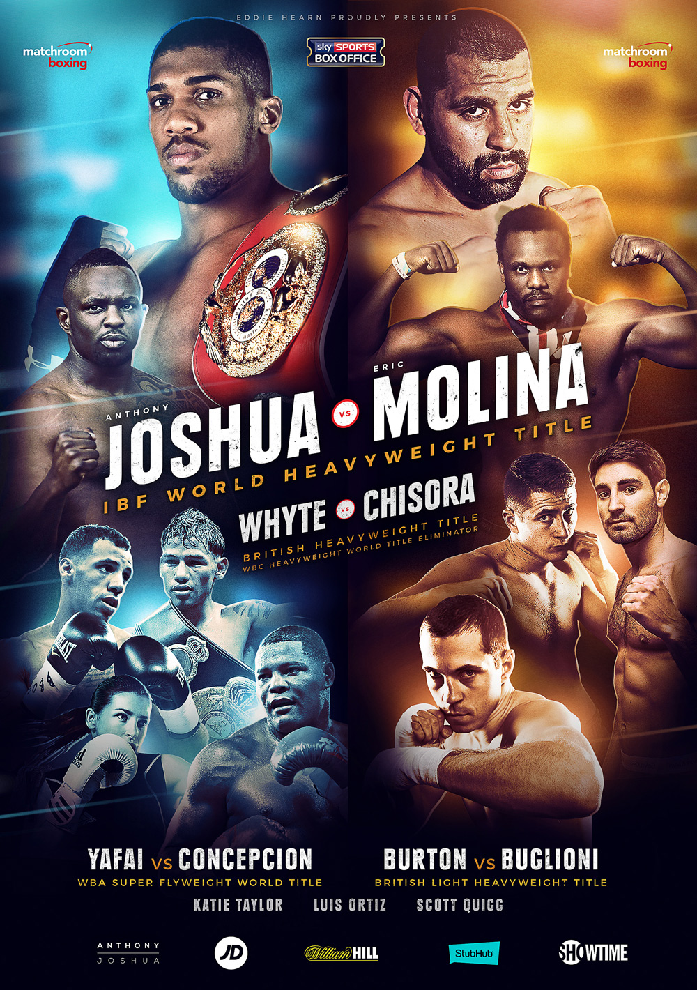 poster for anthony joshua's ibf heavyweight title defence against eric molina