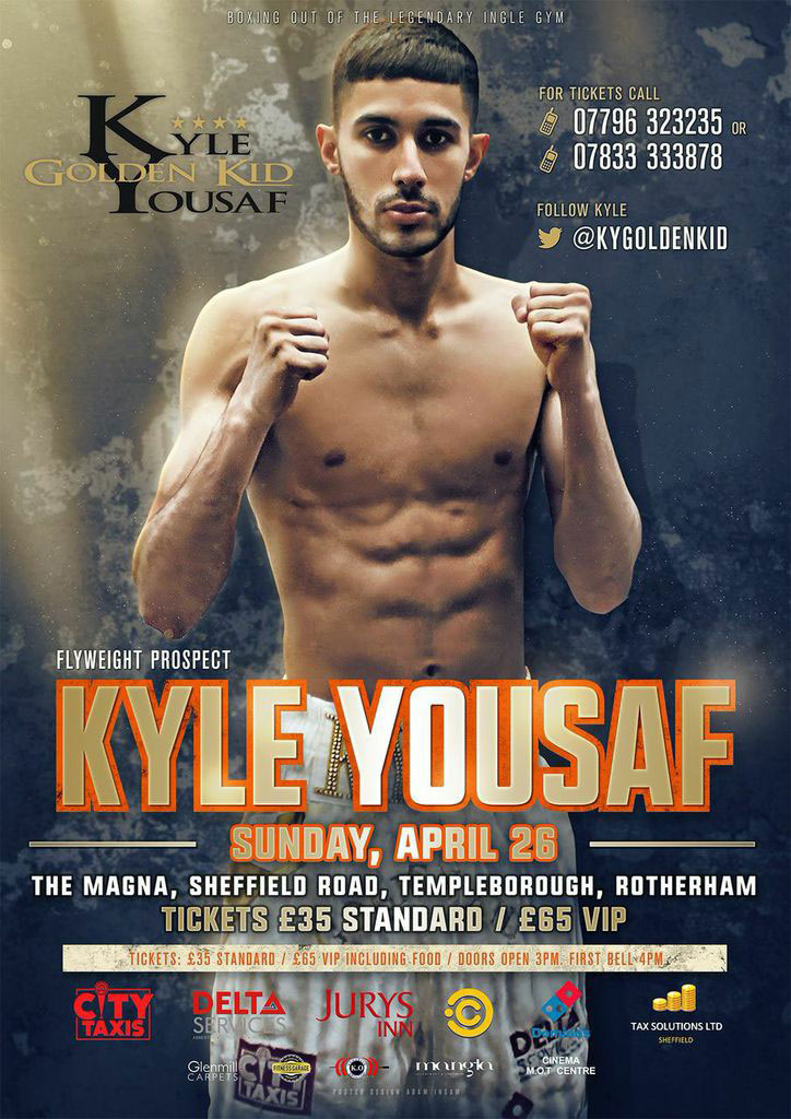 fight poster for Sheffield boxer Kyle Yousaf