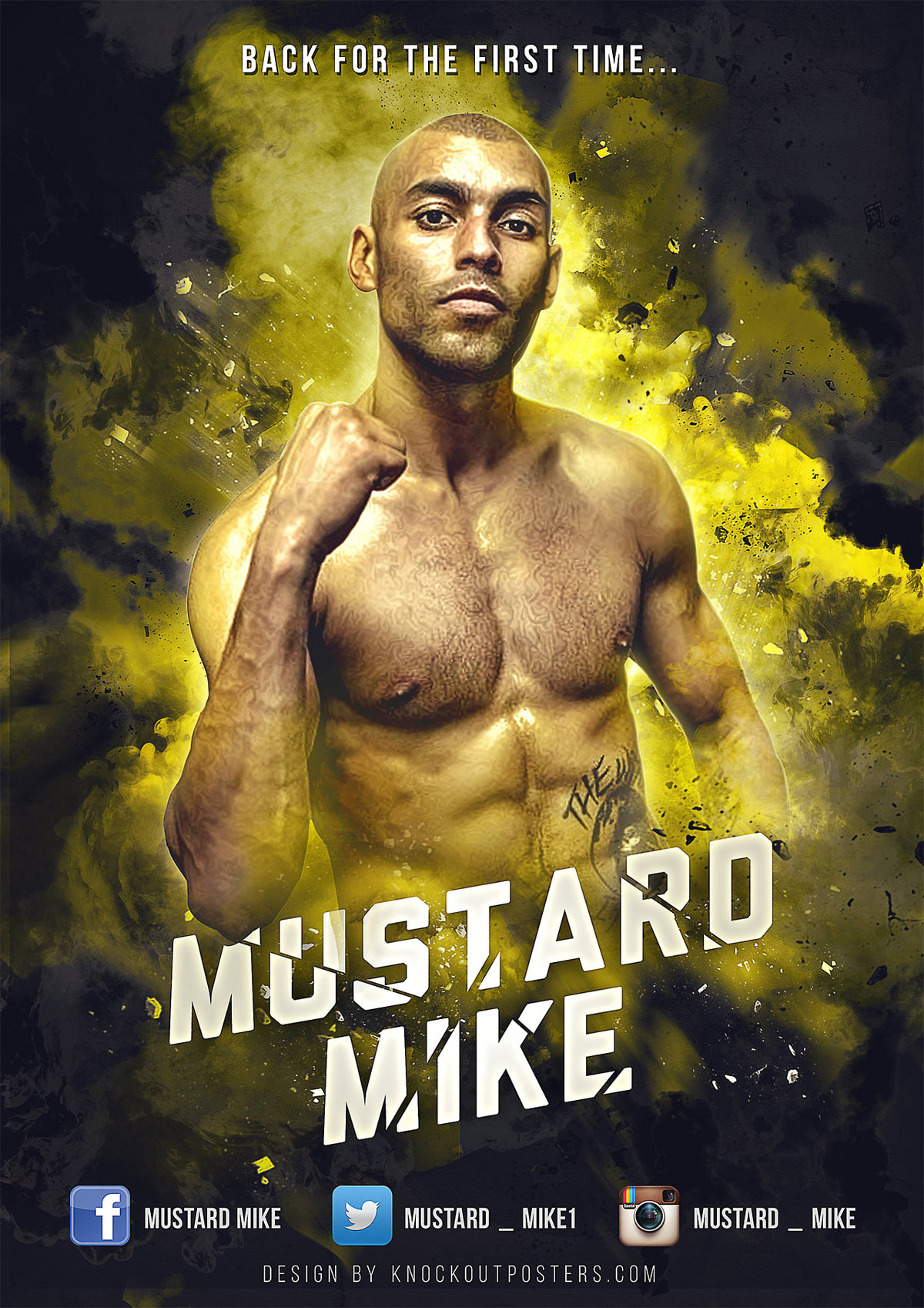 mustard mike boxing poster design