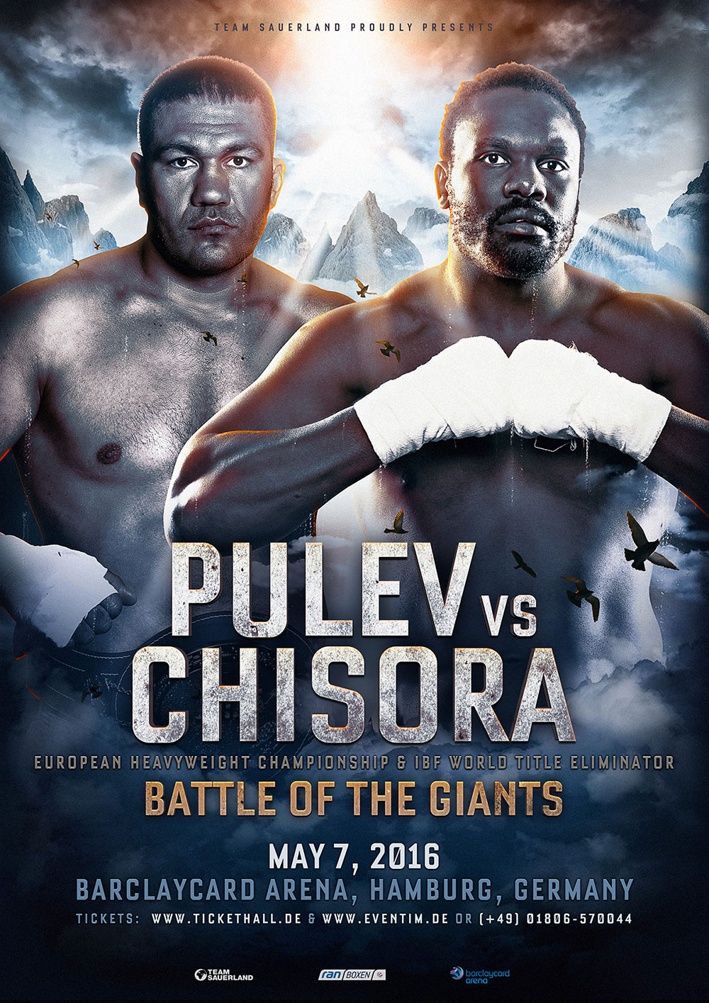 kubrat pulev derek chisora germany hamburg boxing poster design