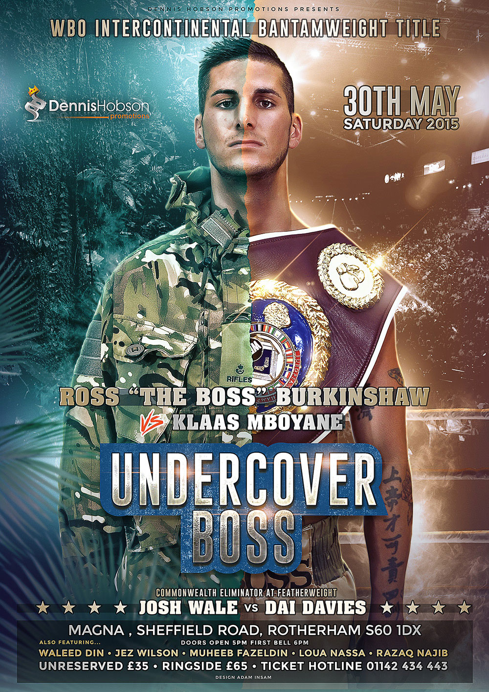 fight poster for sheffield boxing show undercover boss