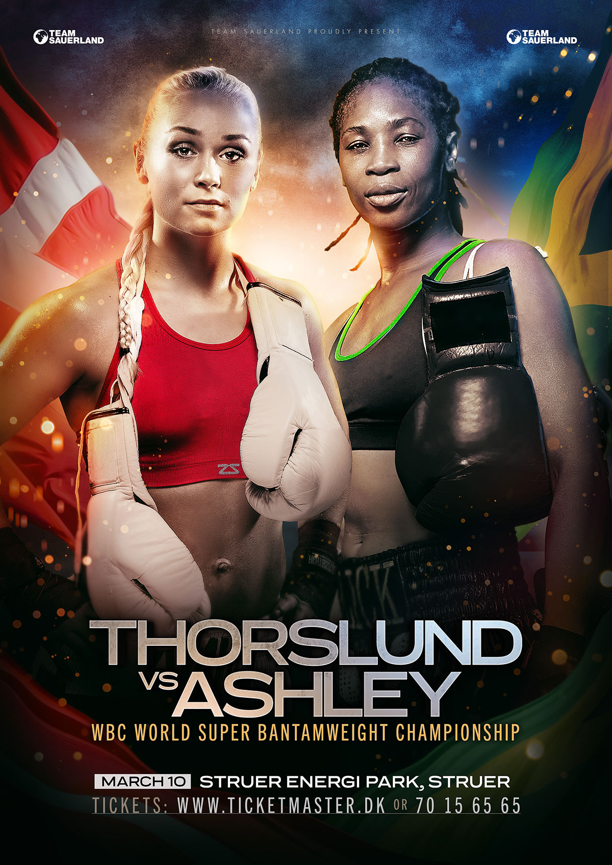 poster for women's boxing contest in Denmark